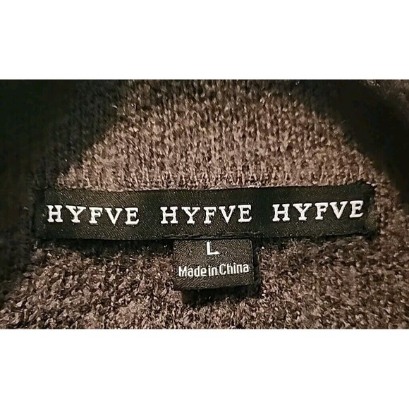 Hyfve Open Long Cardigan Sweater Coat Gray Long Sleeve Pockets Jacket Large - Picture 3 of 8